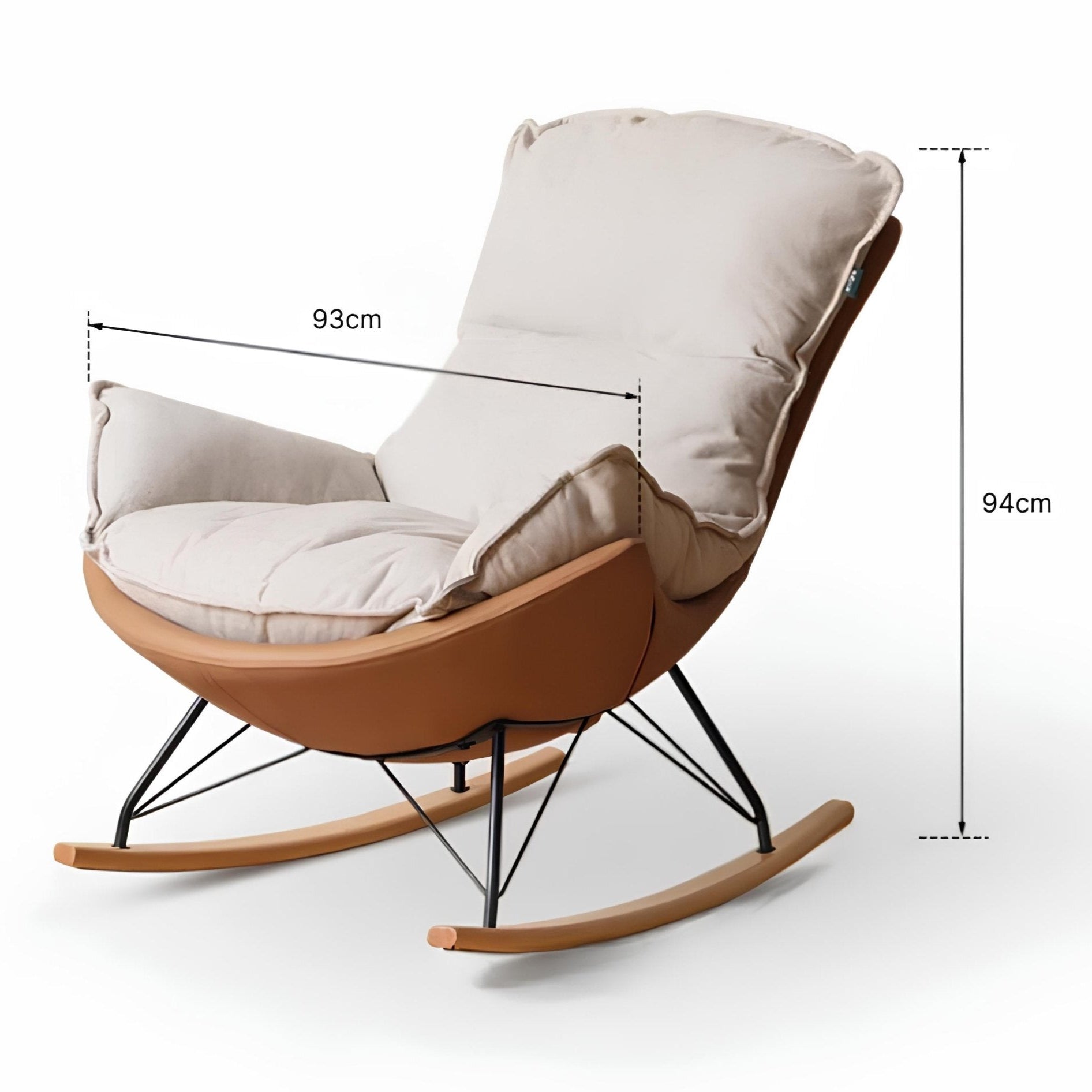 Oulu Eggshell - Inspired Fabric Rocking Leisure Chair Sofa - Oak Furniture Store