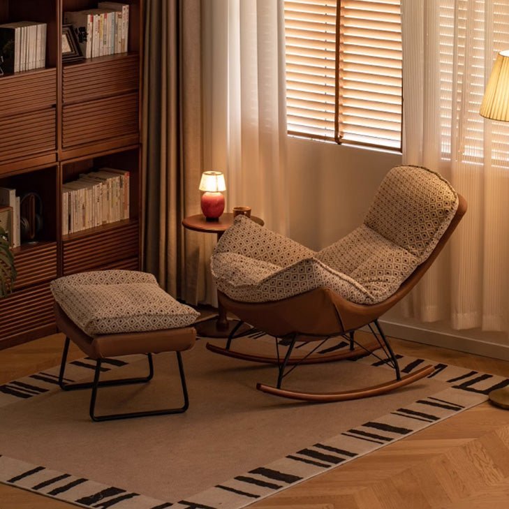 Oulu Eggshell - Inspired Fabric Rocking Lounge Chair Sofa | Oak Furniture Store