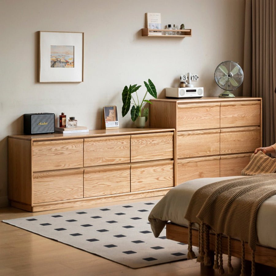 Pello Natural Solid Oak Floor Standing Chest of Drawers | Oak Furniture Store