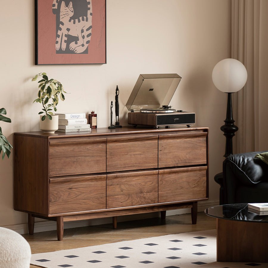Pello Natural Solid Walnut Chest of Drawers | Oak Furniture Store