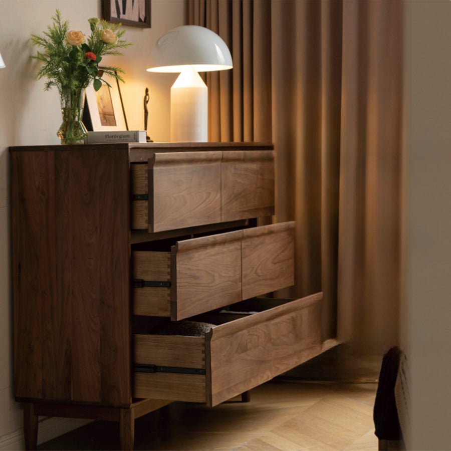 Pello Natural Solid Walnut Chest of Drawers | Oak Furniture Store