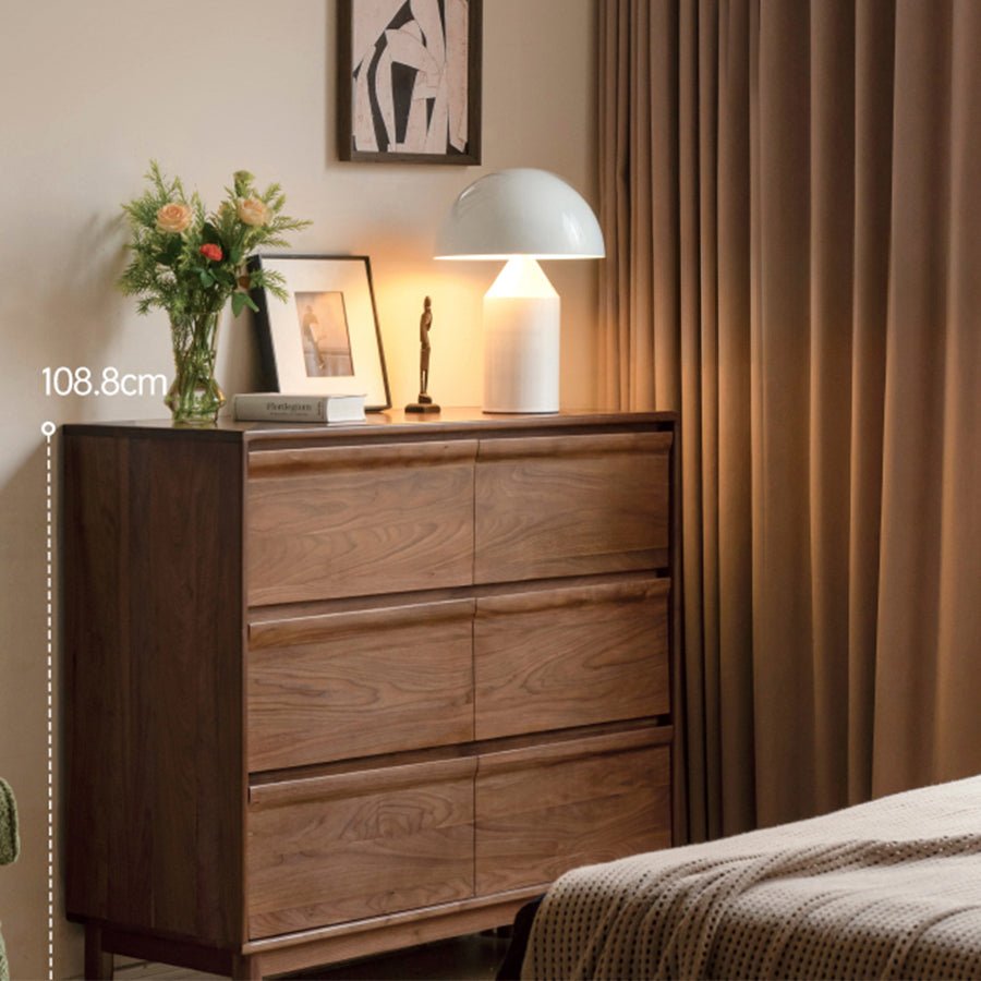 Pello Natural Solid Walnut Chest of Drawers | Oak Furniture Store