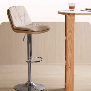 Polle Silicone Leather Height Adjustable Bar Stool - Oak Furniture Store