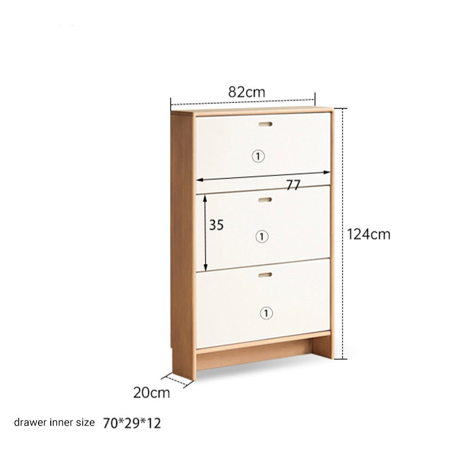 Porto Solid Tulip Poplar Flip - top Shoe Cabinet | Oak Furniture Store