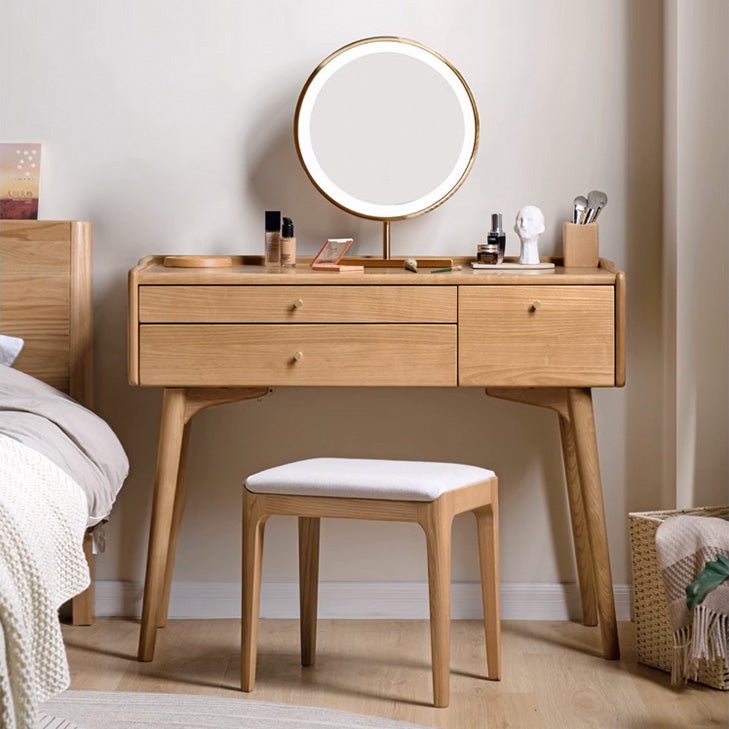Beverley Natural Solid Ash Dressing Table - Oak Furniture Store