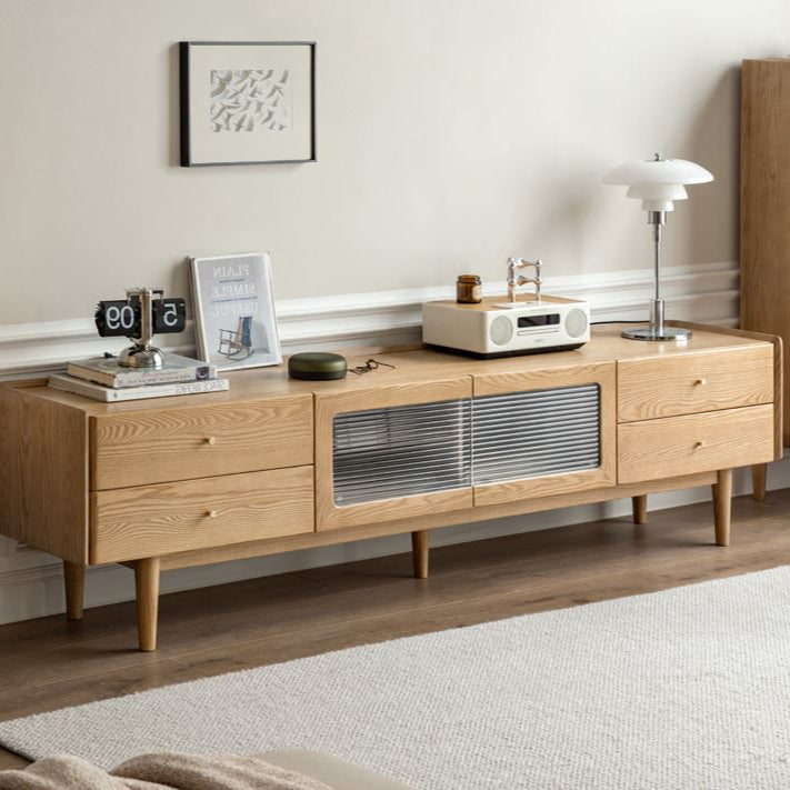 Beverley Natural Solid Ash TV Unit - Oak Furniture Store
