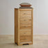 Chamfer Natural Solid Oak 5 Drawers Tallboy - Oak Furniture Store