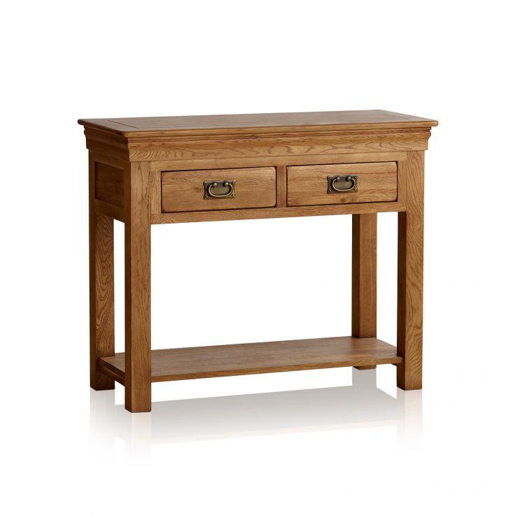 French Rustic Solid Oak Console Table - Oak Furniture Store