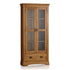 French Rustic Solid Oak Display Cabinet - Oak Furniture Store