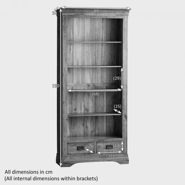 French Rustic Solid Oak Tall Bookcase - Oak Furniture Store