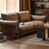 Hamburg Black Walnut Genuine Leather Sofa - Oak Furniture Store