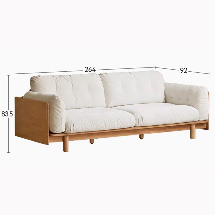 Hamburg Design Natural Solid Rubberwood Sofa - Oak Furniture Store