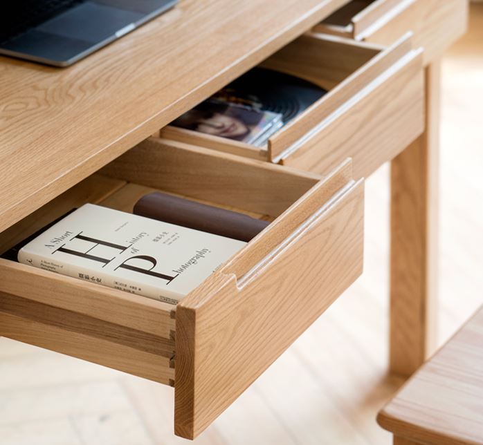 Humbie Solid Oak Study Desk - Oak Furniture Store