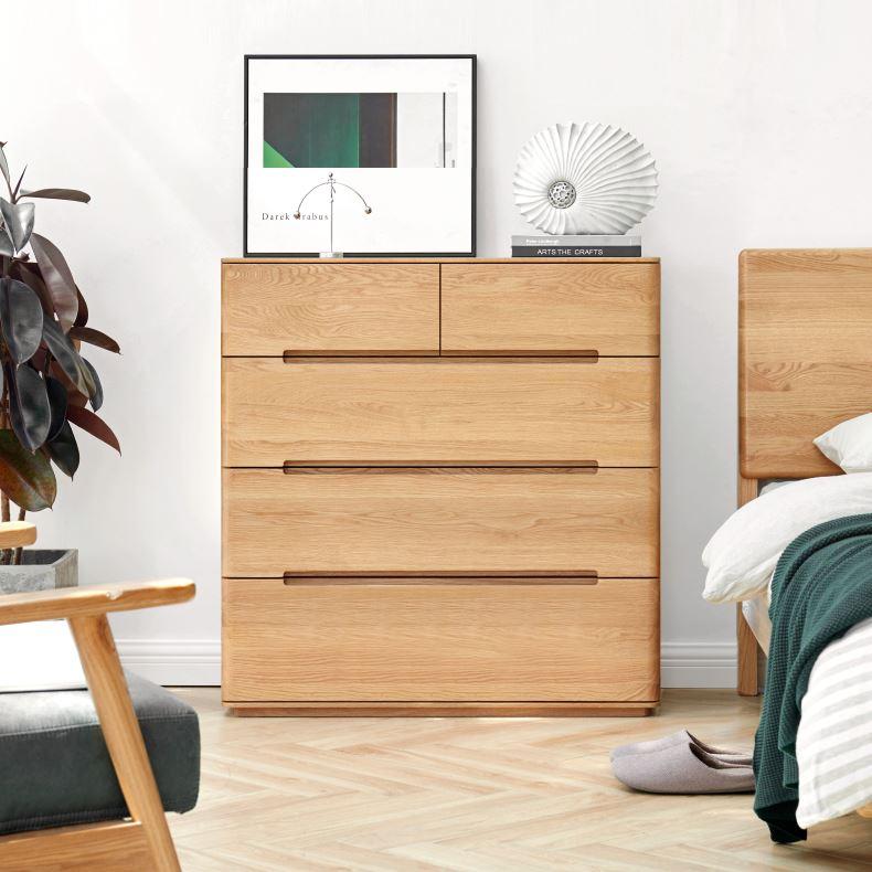 Manchester Natural Solid Oak 2+3 Chest of Drawers - Oak Furniture Store