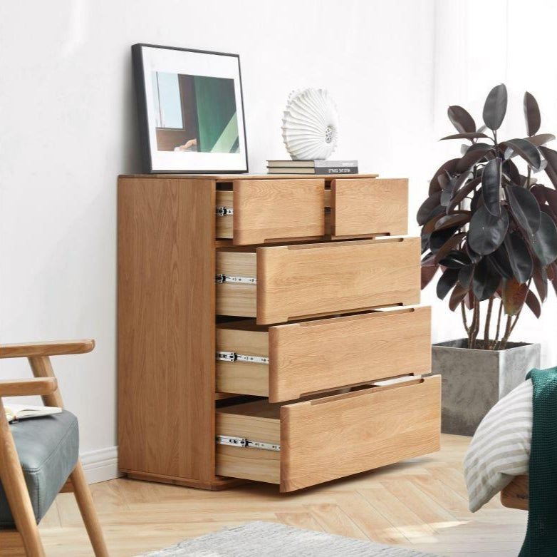 Manchester Natural Solid Oak 2+3 Chest of Drawers - Oak Furniture Store