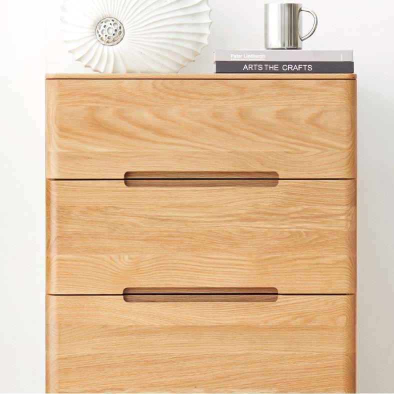 Manchester Natural Solid Oak Bedside Table - Oak Furniture Store