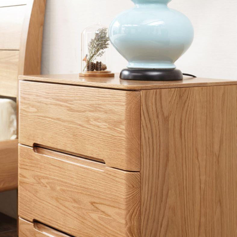 Manchester Natural Solid Oak Bedside Table - Oak Furniture Store