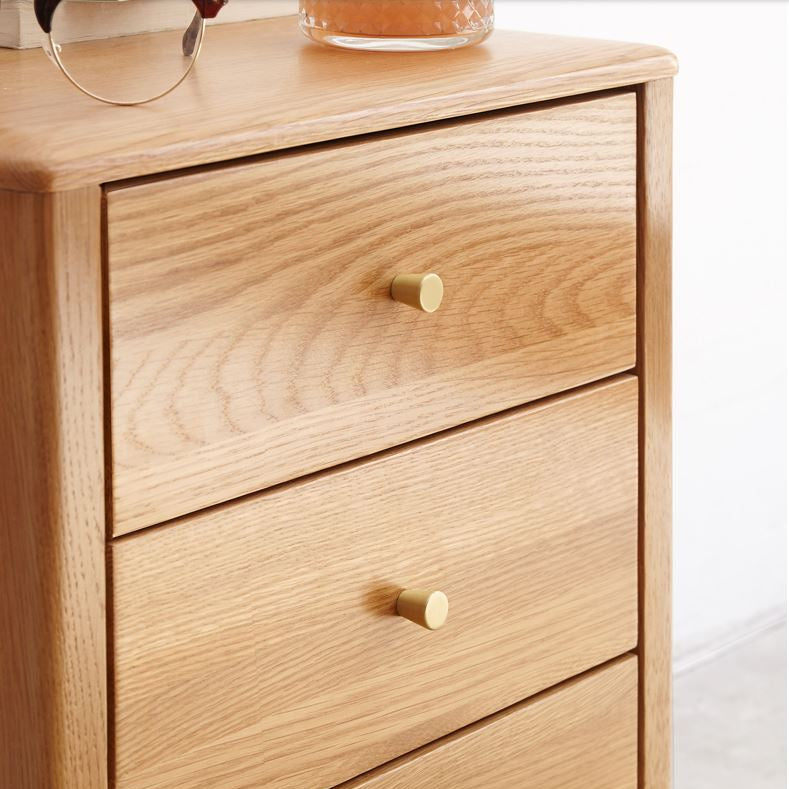 Oslo Natural Solid Oak Bedside Table Design 3 - Oak Furniture Store
