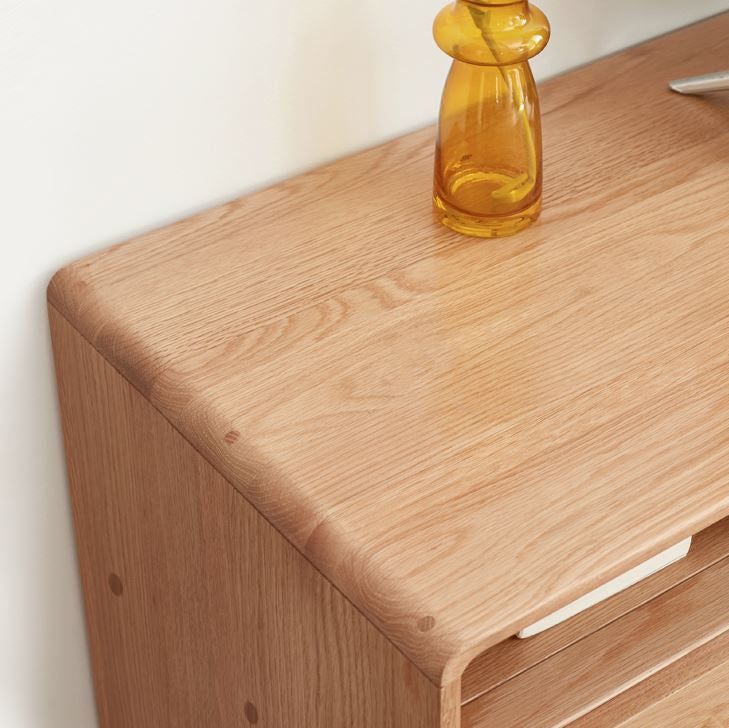 Oslo Natural Solid Oak Tall TV Unit - Oak Furniture Store