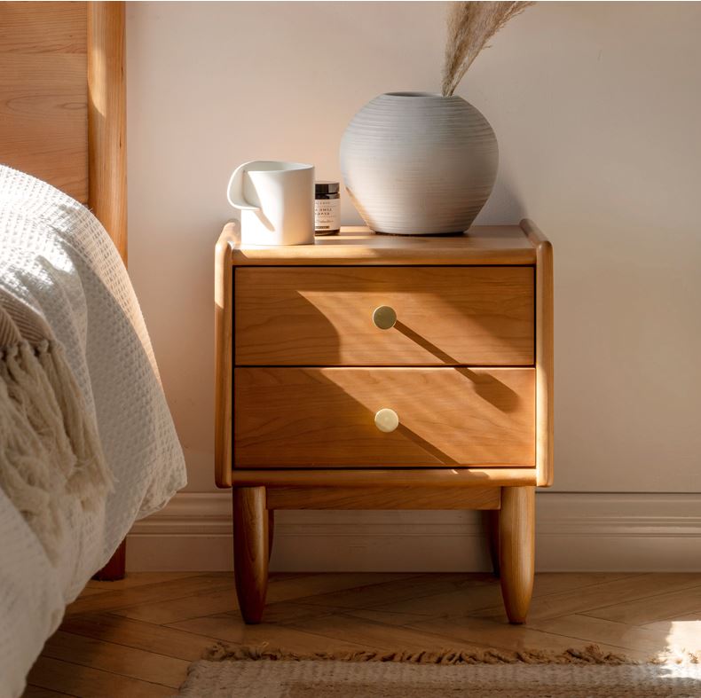 Prunus Solid Cherry Bedside Table - Oak Furniture Store