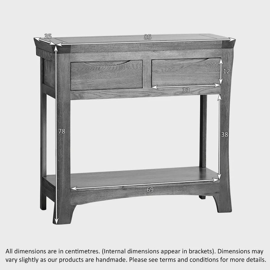 Renwick Rustic Solid Oak Console Table - Oak Furniture Store
