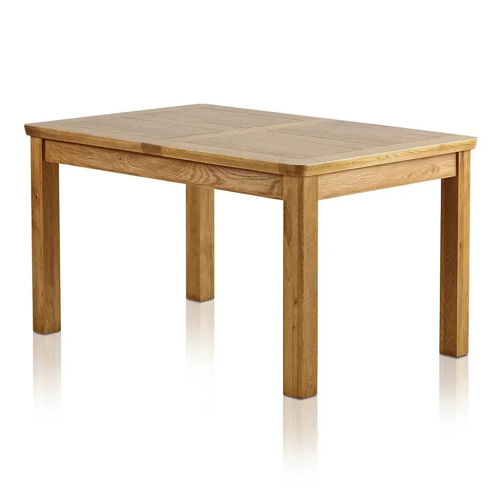 Renwick Rustic Solid Oak Extending Dining Table - Oak Furniture Store
