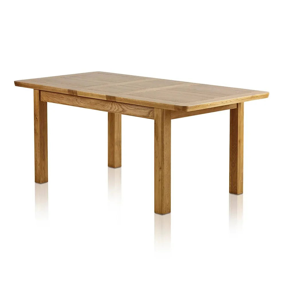 Renwick Rustic Solid Oak Extending Dining Table - Oak Furniture Store
