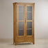 Renwick Rustic Solid Oak Glazed Display/Bookcase Cabinet - Oak Furniture Store