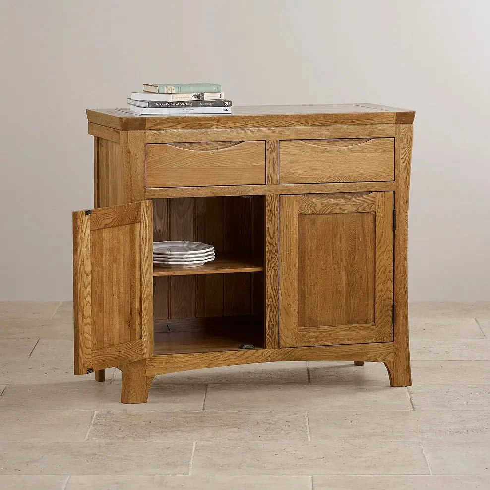Renwick Rustic Solid Oak Small Sideboard - Oak Furniture Store