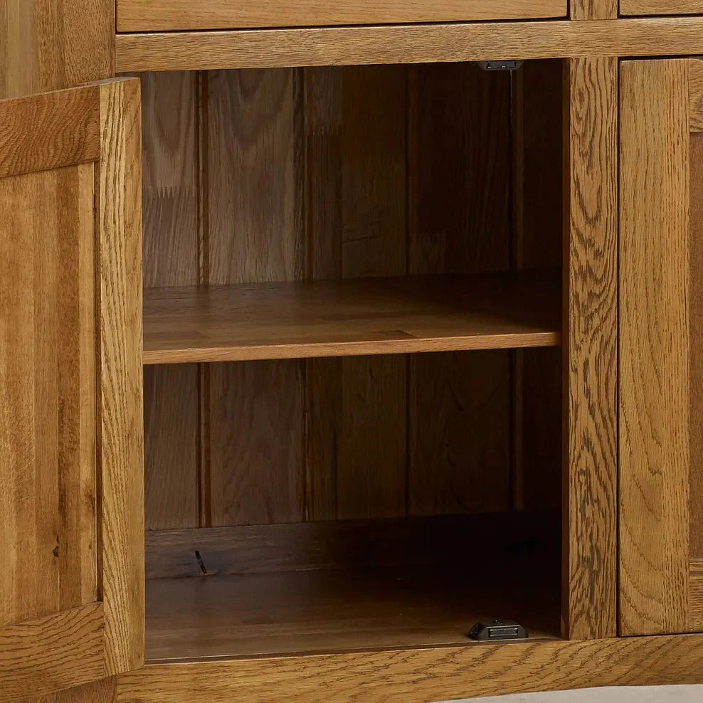 Renwick Rustic Solid Oak Small Sideboard - Oak Furniture Store