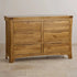 Renwick Rustic Solid Oak Wide 6 Drawers Chest - Oak Furniture Store