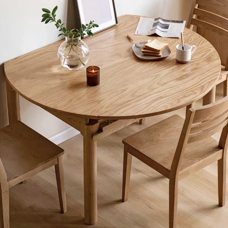 Seattle Natural Solid Ash Round Extendable Dining Table - Oak Furniture Store