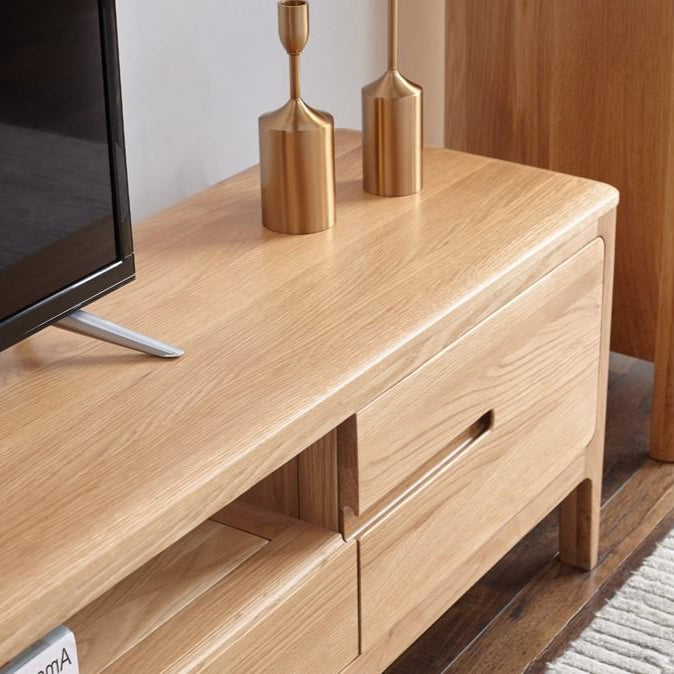 Seattle Natural Solid Oak Entertainment Unit - Oak Furniture Store