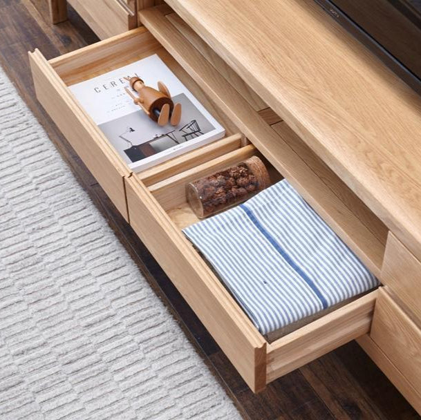 Seattle Natural Solid Oak Entertainment Unit - Oak Furniture Store