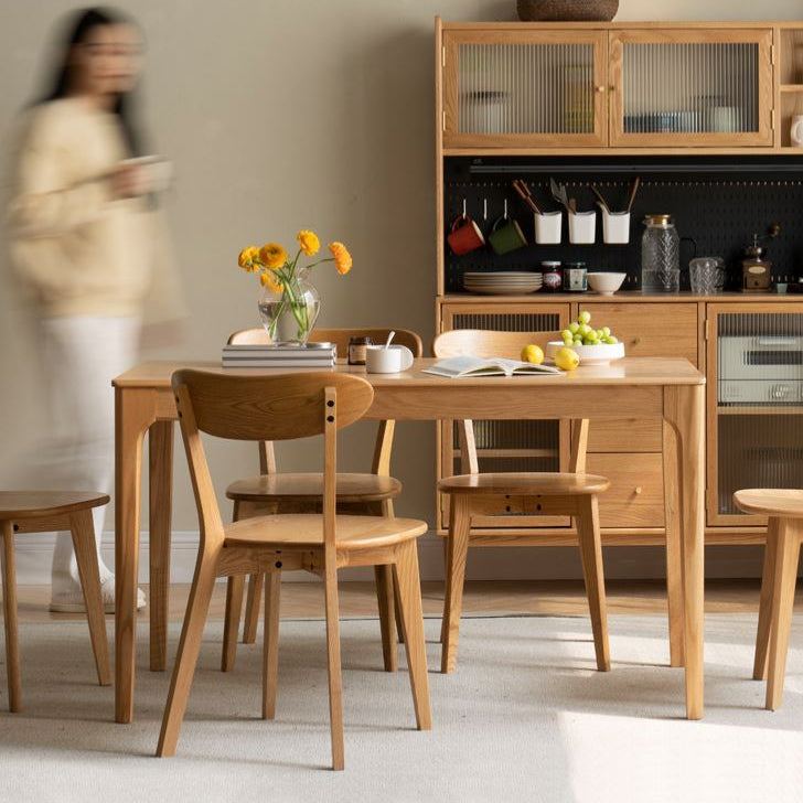 Seattle Natural Solid Oak Large Dining Table - Oak Furniture Store