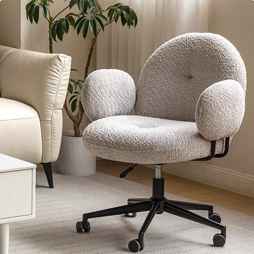 Vivo Ergonomic Faux Shearling Study Chair - Oak Furniture Store