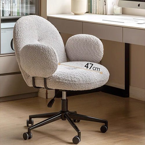 Vivo Ergonomic Faux Shearling Study Chair - Oak Furniture Store