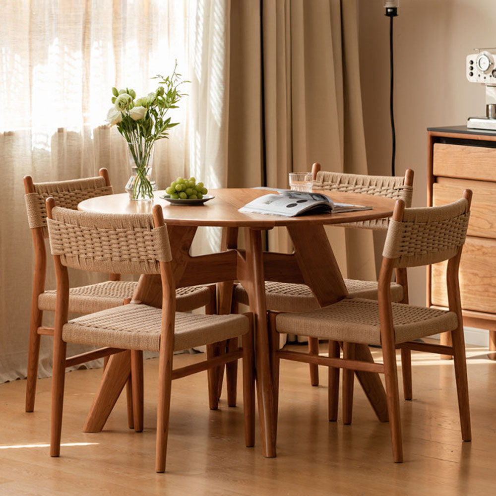 Prunus Natural Solid Cherry Small Round Dining Table
