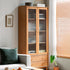 Prunus Solid Cherry Bookcase with Glass Doors
