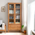 Prunus Solid Cherry Bookcase with Glass Doors
