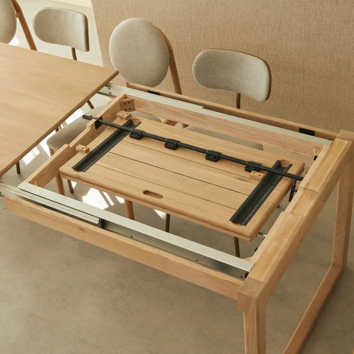 Randers Natural Solid Oak Extending Dining Table
