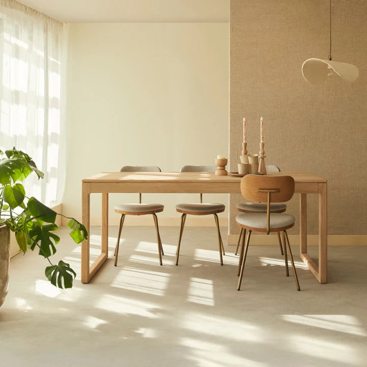 Randers Natural Solid Oak Extending Dining Table