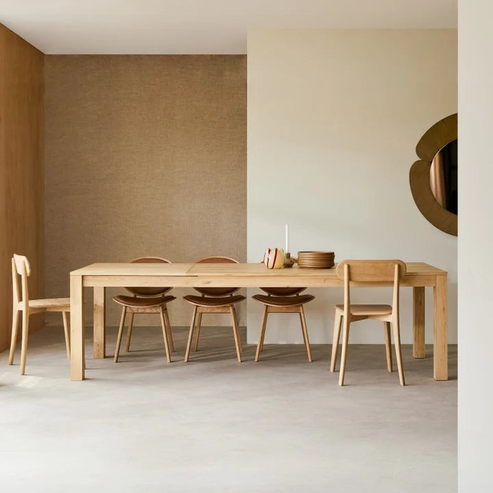 Randers Natural Solid Oak Extending Dining Table