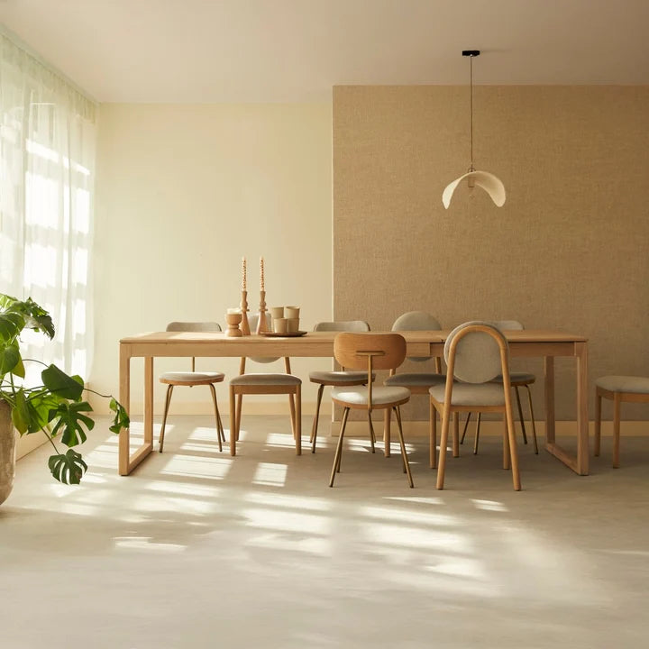 Randers Natural Solid Oak Extending Dining Table