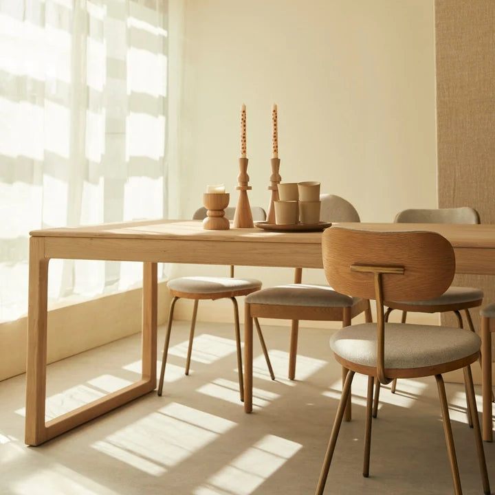 Randers Natural Solid Oak Extending Dining Table