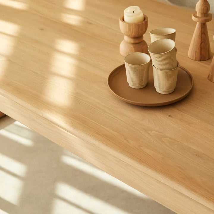Randers Natural Solid Oak Extending Dining Table