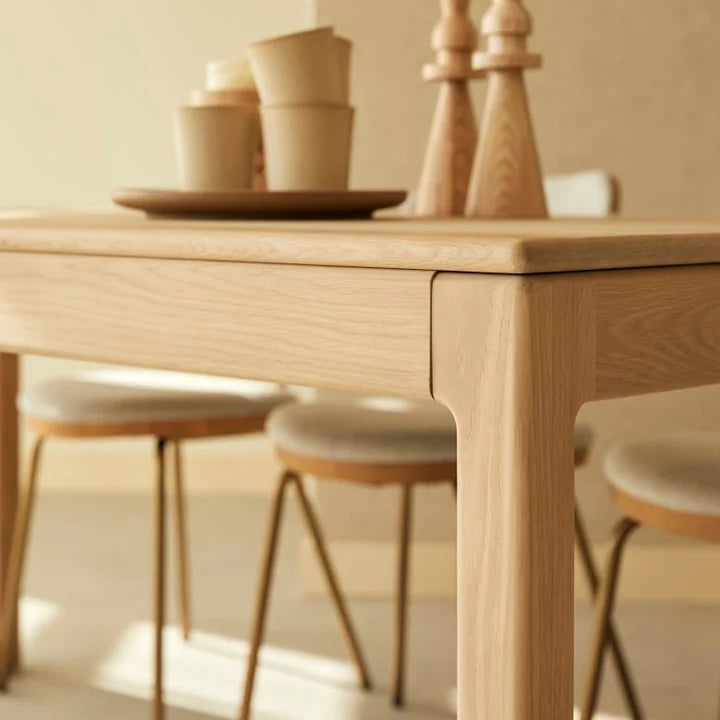 Randers Natural Solid Oak Extending Dining Table