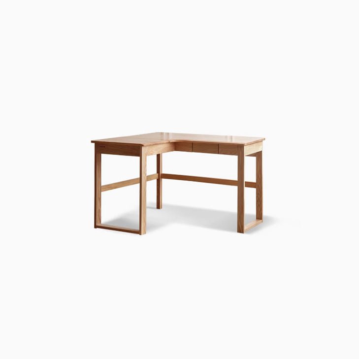 Randers Natural Solid Oak Returning Desk - Oak Furniture Store