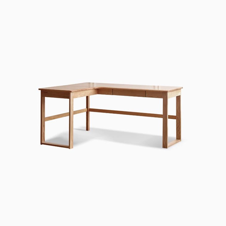 Randers Natural Solid Oak Returning Desk - Oak Furniture Store