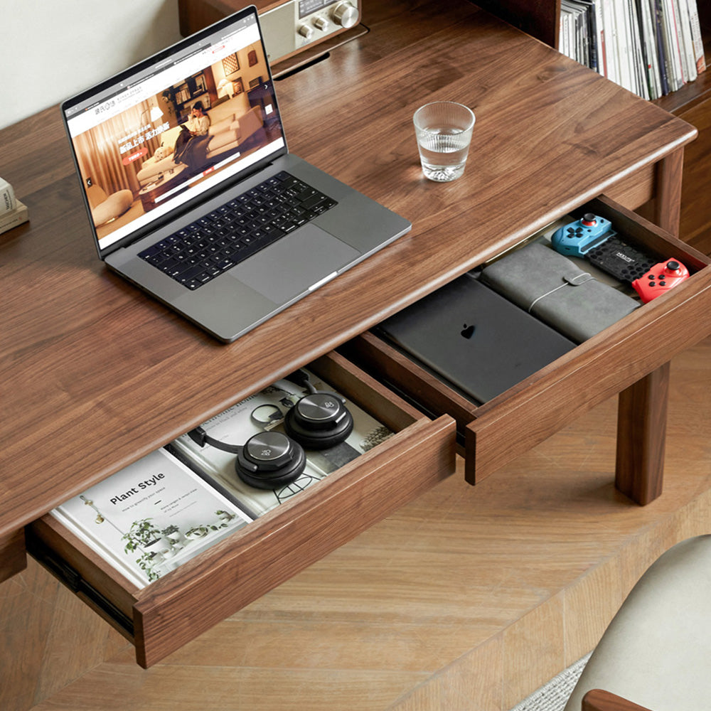 Rello Natural Solid Walnut Office Desk